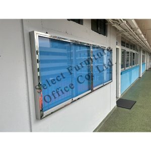 NWB038 不鏽鋼框亞加力膠片趟門水松壁報告示箱 SL28916