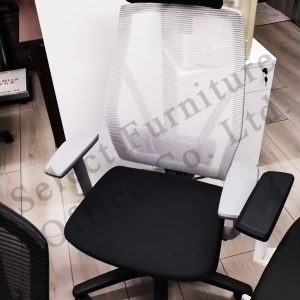 【NOS069 現貨】灰背黑座位高背網椅連升降扶手